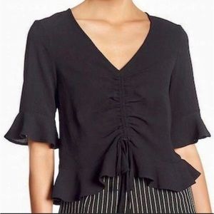 Elodie cinched black blouse